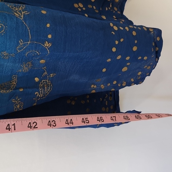 Angie Women's Blue Umbre Paisley Print Wide Leg Adjustable Strap Jumpsuit Size M - Picture 11 of 12